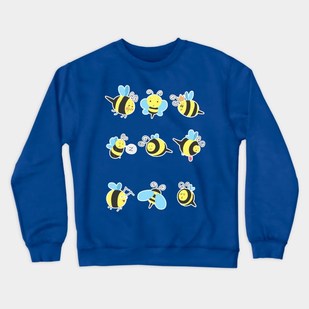 Nine Cute Little Bumblebees Crewneck Sweatshirt by saradaboru